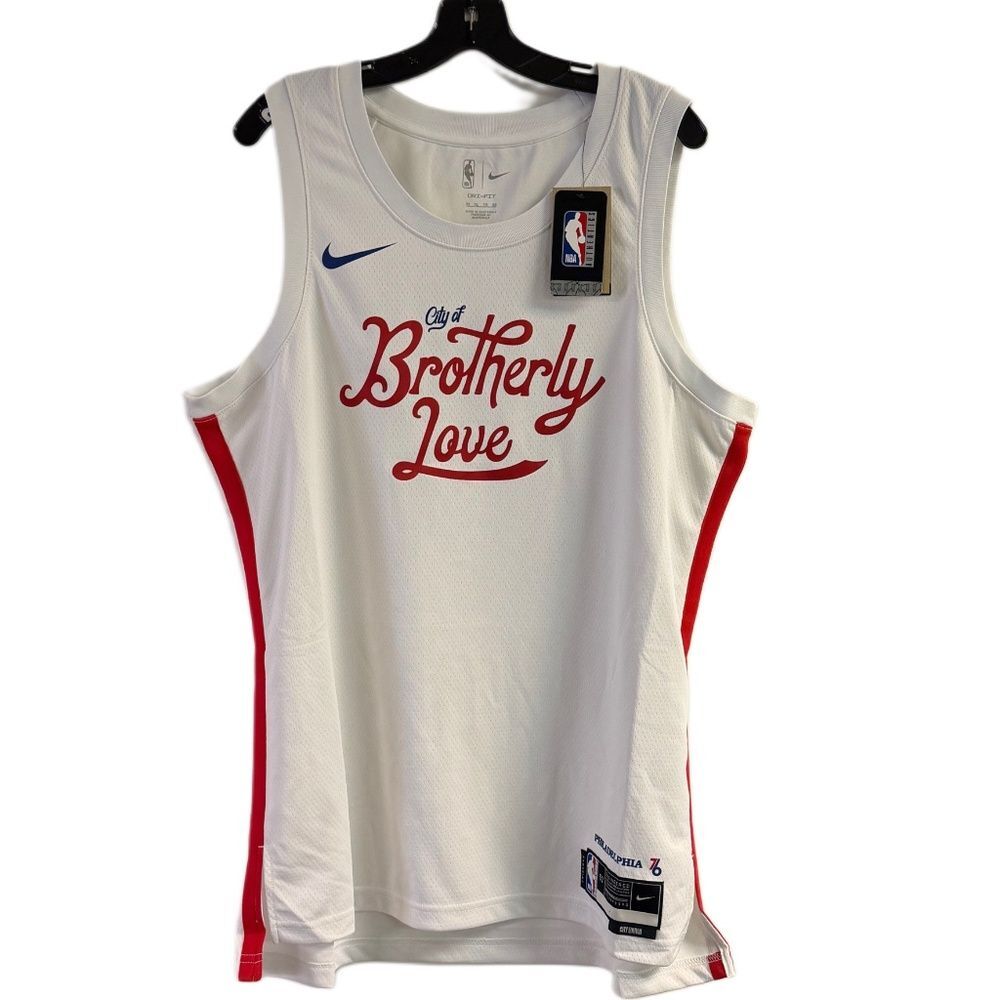 NWT Nike NBA City of Brotherly Love Philadelphia 76ers Jersey Size XL 52